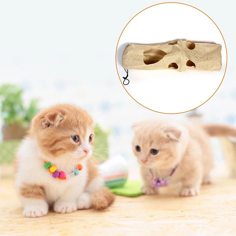 Cat Toys Bag with Holes Hanging Sack with Holes Funny Pet Tunnel Spacious Kitten Tent Portable Creative Cat House.