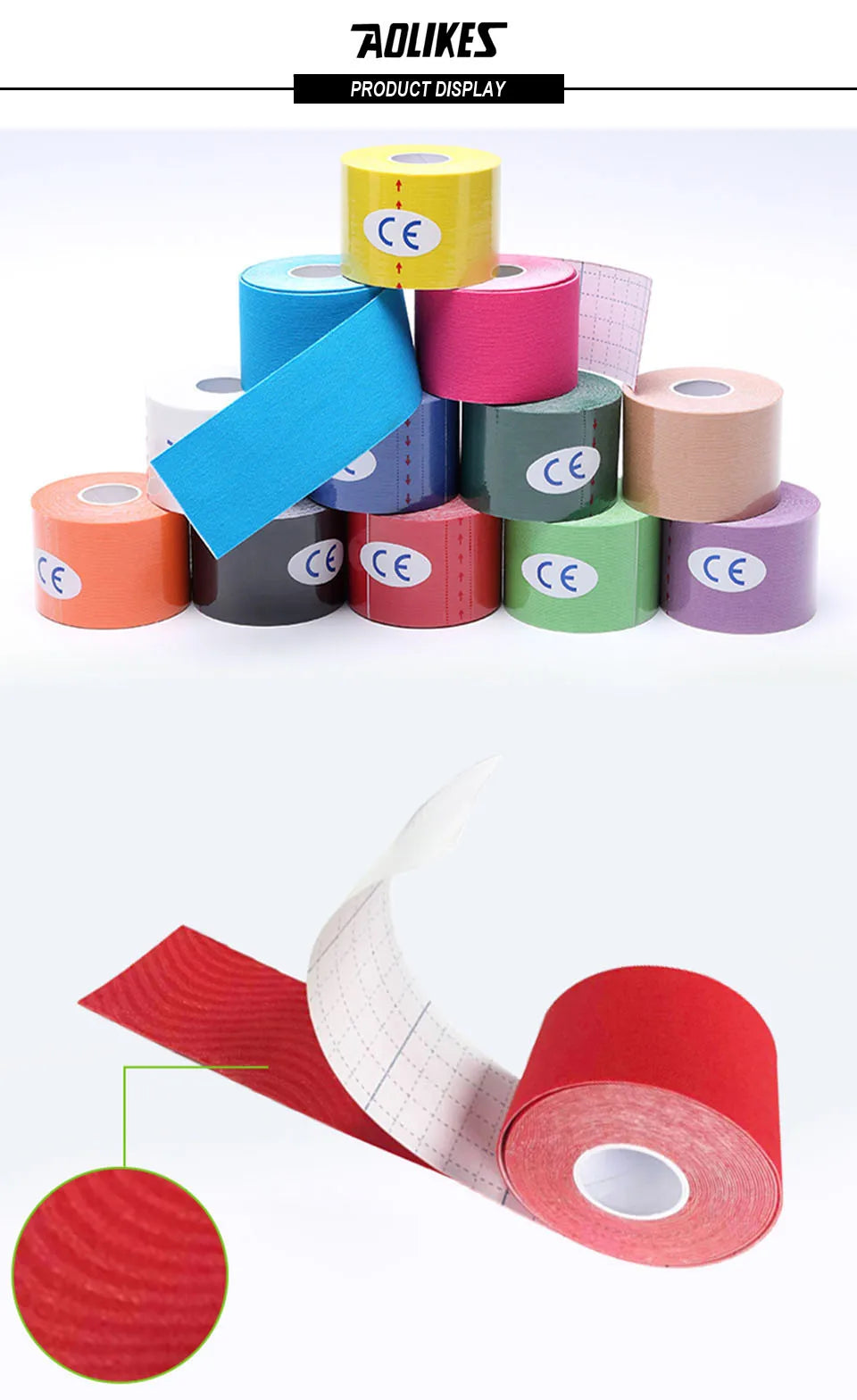 AOLIKES Kinesiology Tape Sports Bands Waterproof and Breathable 