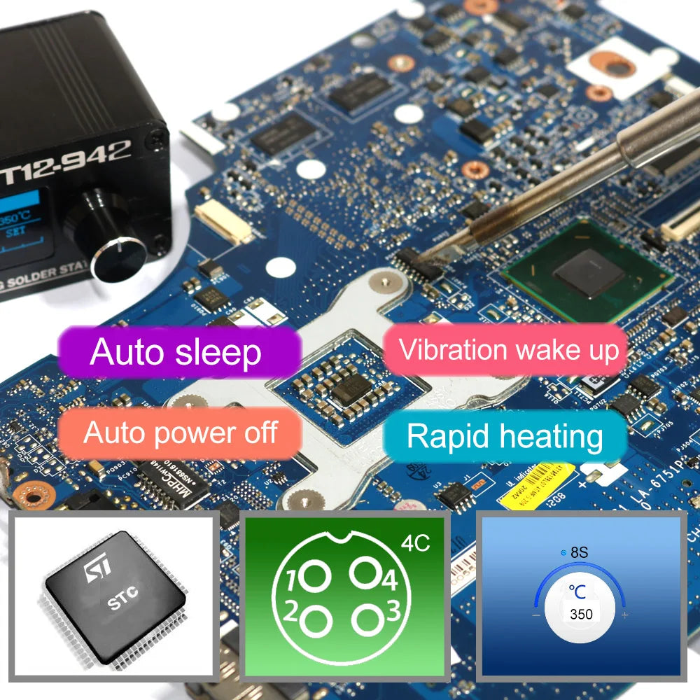 MINI estación de soldadura OLED de T12-942, soldador electrónico Digital, vers