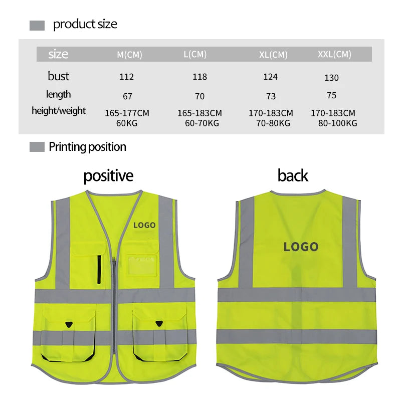 SFVest Men's High Visibility Reflective Safety Vest Outdoor Clothing 