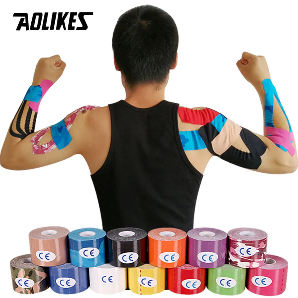 AOLIKES-Cinta de kinesiología, bandas deportivas, impermeables y transpirables,