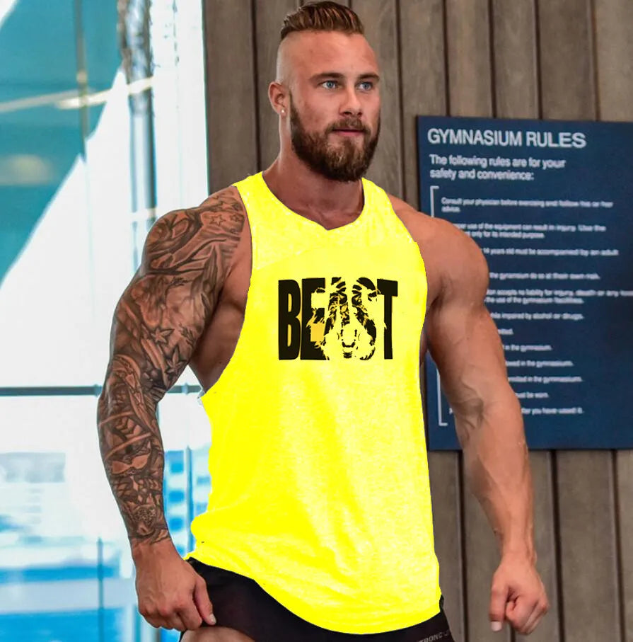 Men's Cotton Sleeveless Shirt Workout Tank Tops 