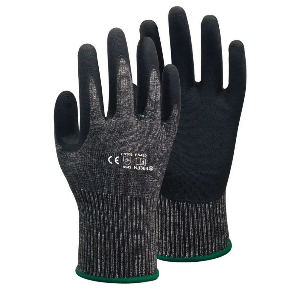 ANSI A4 Anti Cut Work Glove Micro Foam Nitrile HPPE Maxi High f 