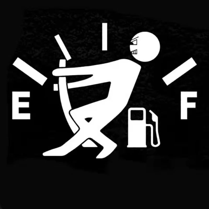 Funny car stickers high fuel consumption decal peg 