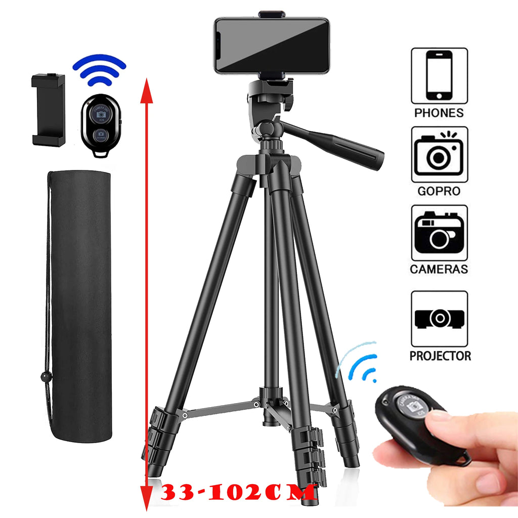 DSLR trípode Flexible extensible, soporte ligero de viaje, Control remoto para teléfono móvil, montaje de cámara Gopro en vivo, Youtube