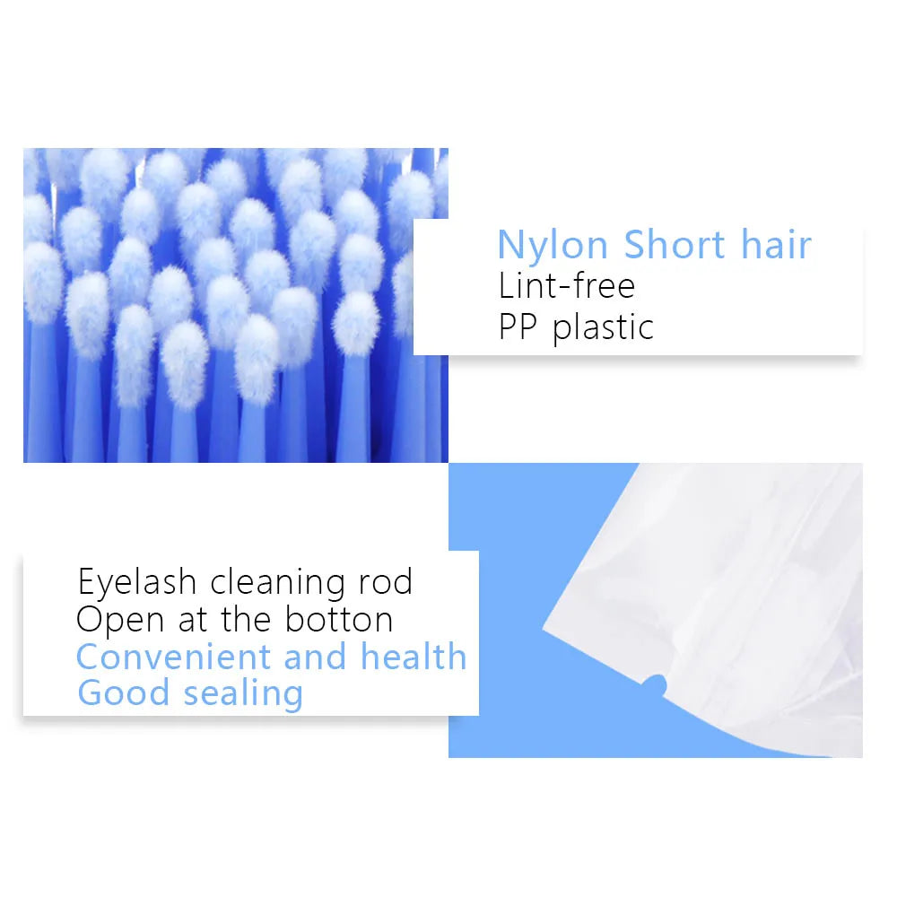 Disposable Eyelash Brushes Cotton Swab Individual Microbrush 