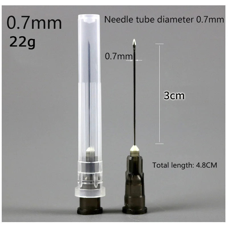 Aguja de punta de 25 piezas, jeringa transparente, herramienta de pegamento, tapa transparente
