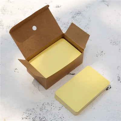 Caja de tarjetas de Papel Kraft de color blanco, tarjetas de visita, mensaje de