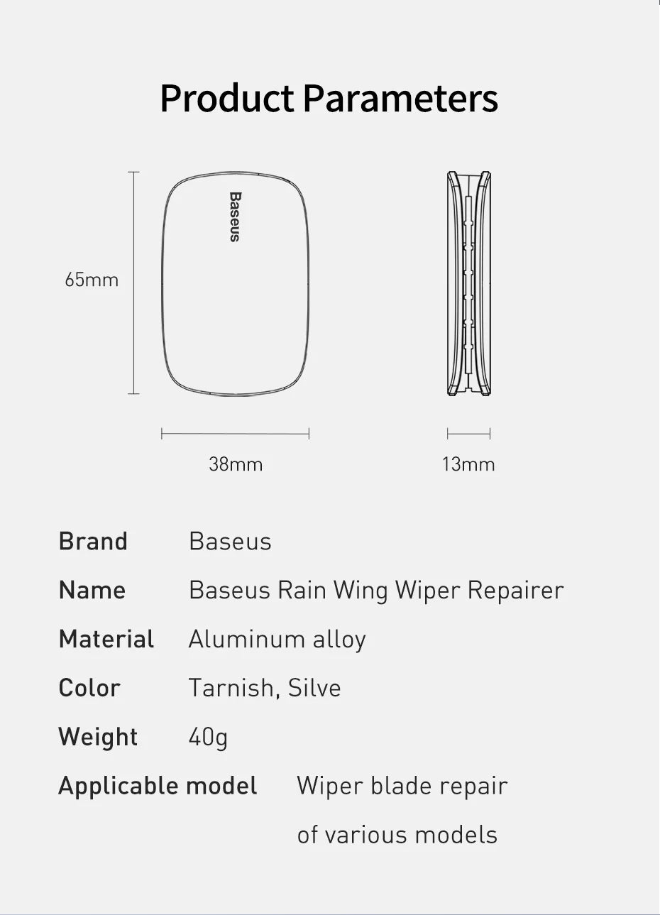 Baseus Car Wiper Blade, Universal Repair, Cleaned