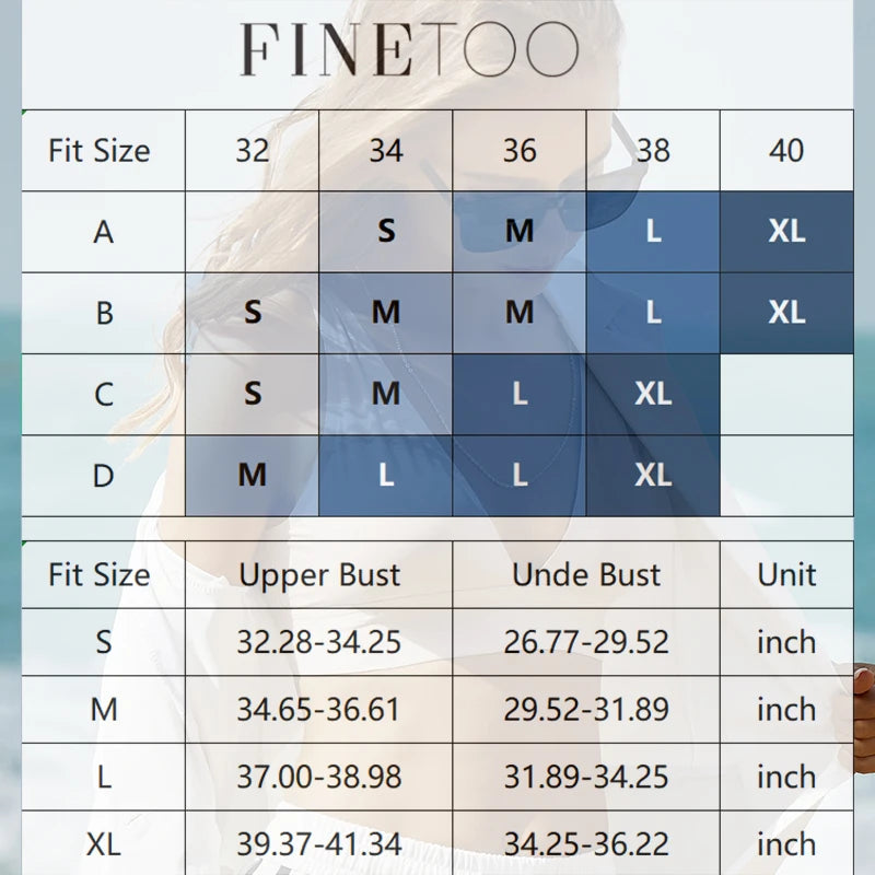 FINETOO Women's Deep V Bras Padded Tops Clothing i 