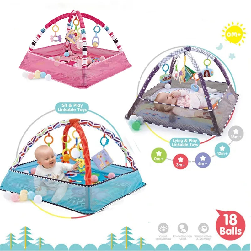 Baby Fitness Frame Crawling Game Blanket Multi Educational Mat 