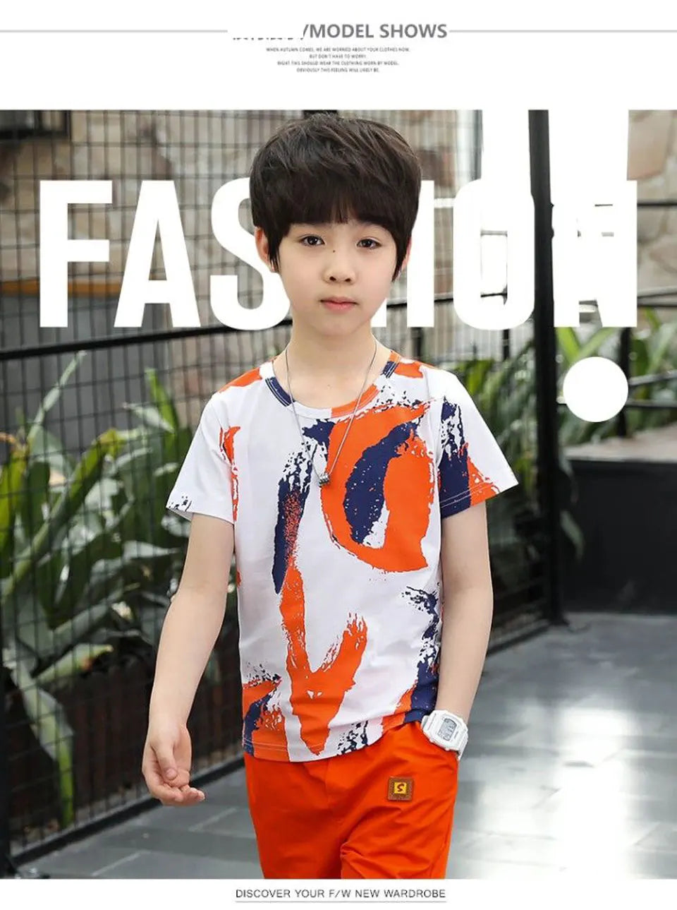 Boys Summer Clothing Set Short Sleeve Shirt and Shorts 