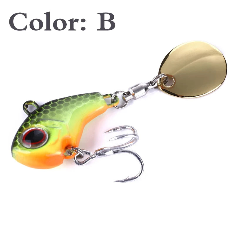 Metal Spinner Fishing Lures Pair Vibration Spinner Hooks Fishing Lures 