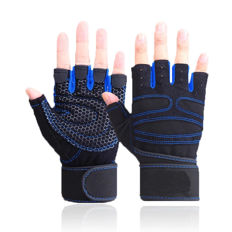 Guantes de medio dedo antideslizantes para hombre y mujer, manoplas transpirable