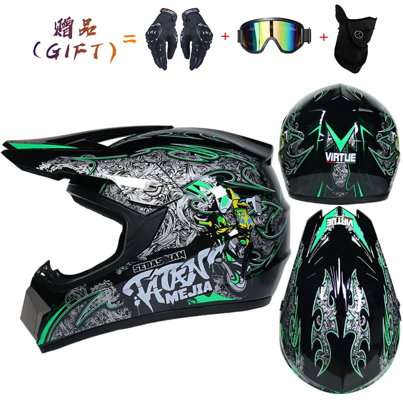 Free shipping 3 pieces of motorcycle helmet gift off-road helmet for boy