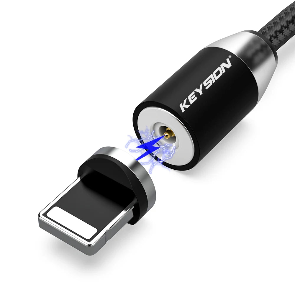 KEYSION-Cable USB magnético LED de carga rápida tipo C, cargador magnético de datos, Cable Micro USB, Cable USB para teléfono móvil