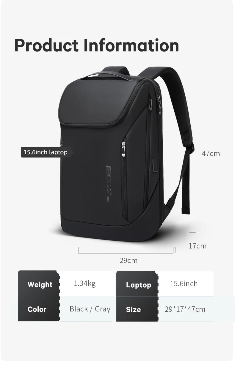 BANGE-mochila multiusos impermeable para hombre y mujer, maletín de negocios a prueba de golpes con carga USB de 15,6 pulgadas, bolso de hombro