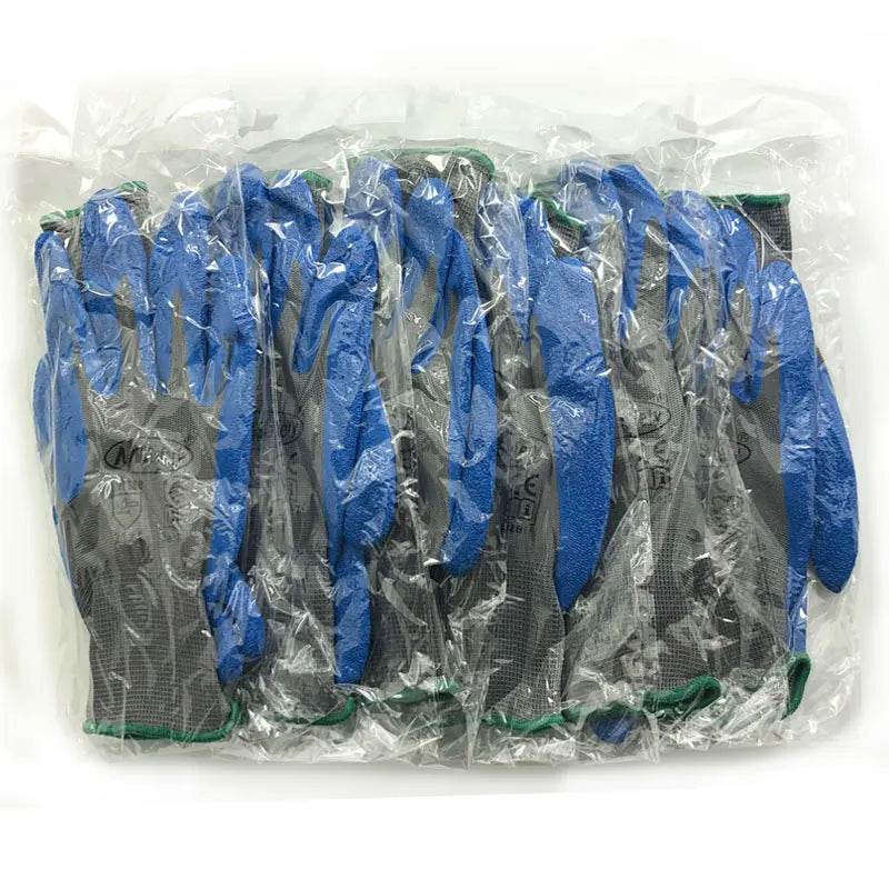 12 Pairs Safety Work Latex Gloves for Men or Women Polyester Gloves