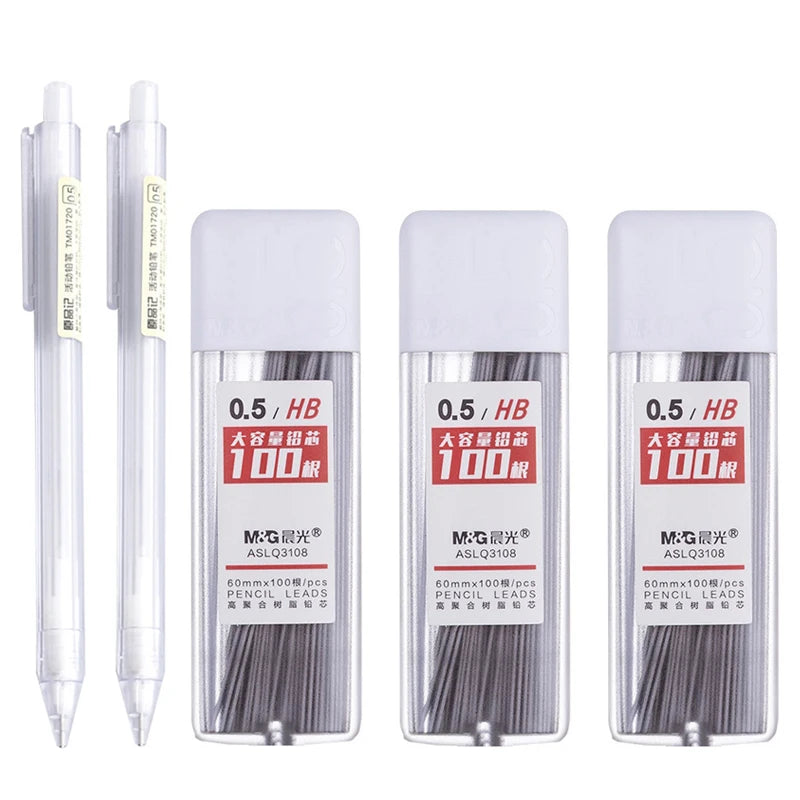 HB/2B Automatic Pencil Set 0.5/0.7mm Pair Mechanical Pencil Refill