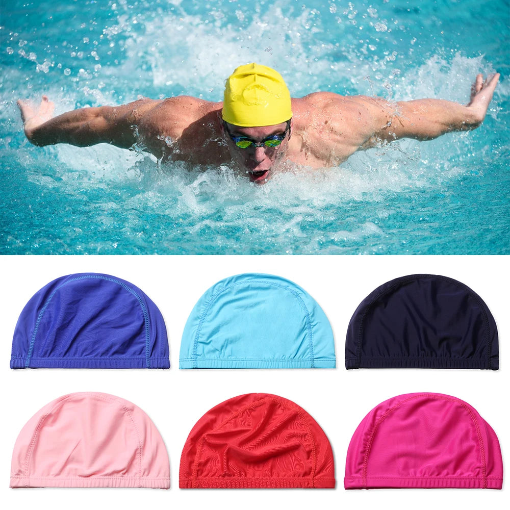Men Women Nylon Turban Adult Diving Cap Swimming Caps 