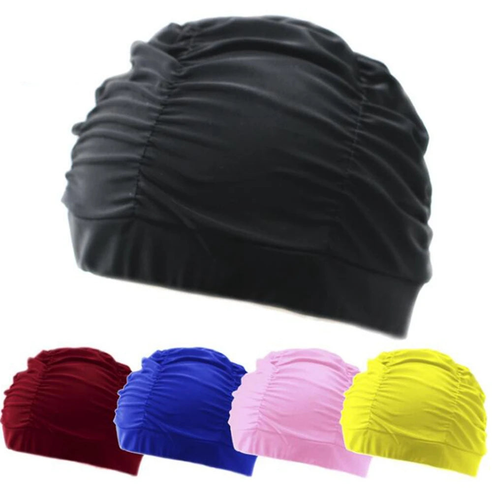 Men Women Nylon Turban Adult Diving Cap Swimming Caps 