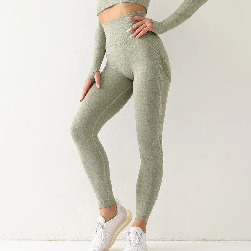 Women's Seamless Sports Leggings High Waist Elastic Leggings 