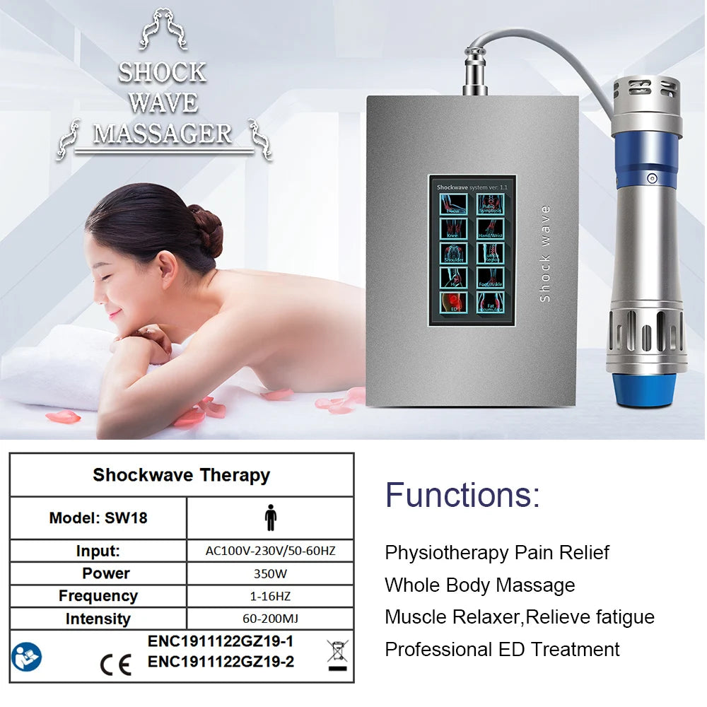 Máquina de terapia de ondas de choque enfocadas electromagnéticas con tratamie