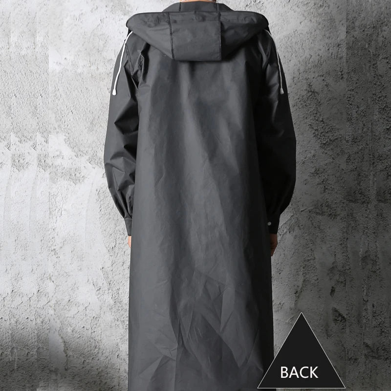 Adult Waterproof Long Raincoat Outdoor Hooded Rain Coat 