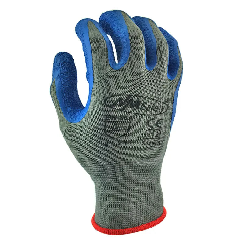 12 Pares de Guantes de látex para trabajo de seguridad para hombres o mujeres, guantes de poliéster