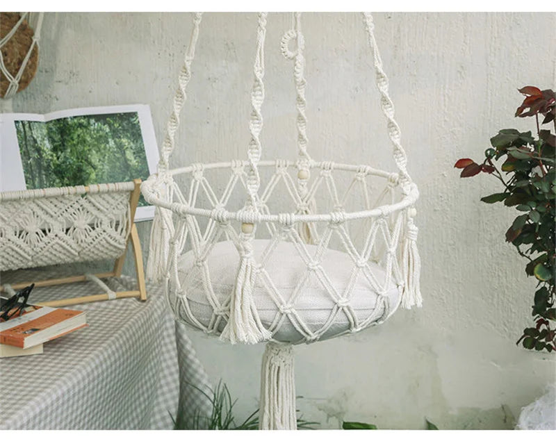 Hand-Woven Pet Hanging Hammock Cat Bed Swing Hanging Beds