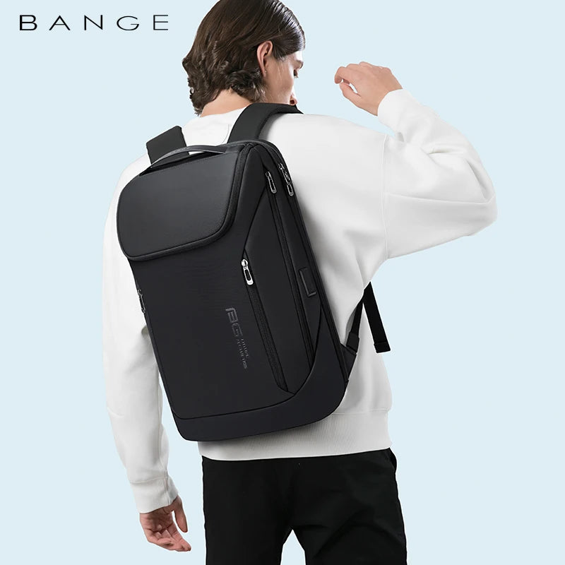 BANGE-mochila multiusos impermeable para hombre y mujer, maletín de negocios a prueba de golpes con carga USB de 15,6 pulgadas, bolso de hombro