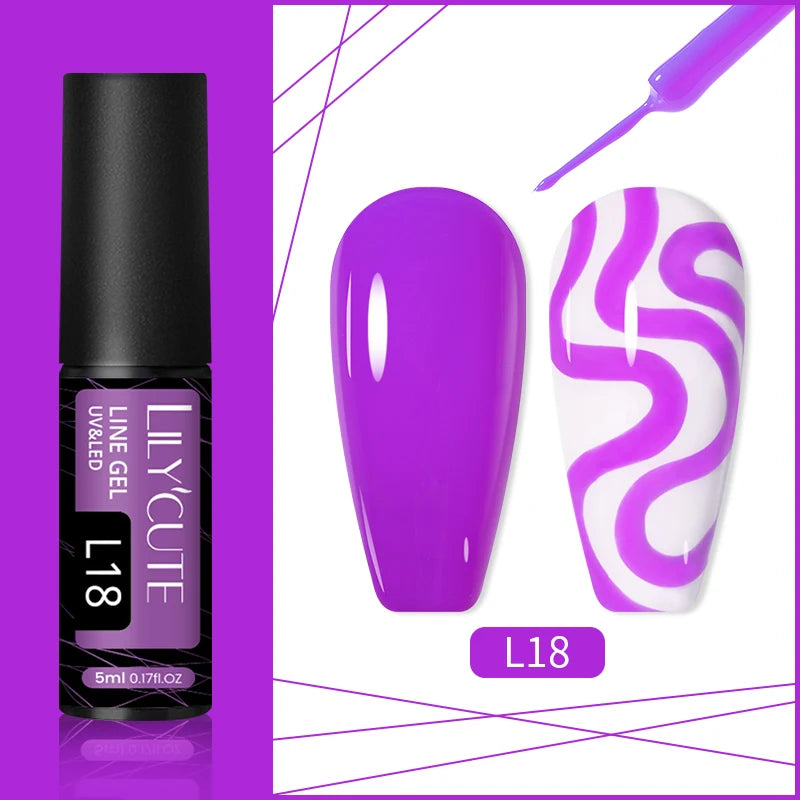 LILYCUTE-esmalte de uñas de Gel UV brillante, pintura de uñas semipermanente francesa, brillante, dorado champán, 5ML