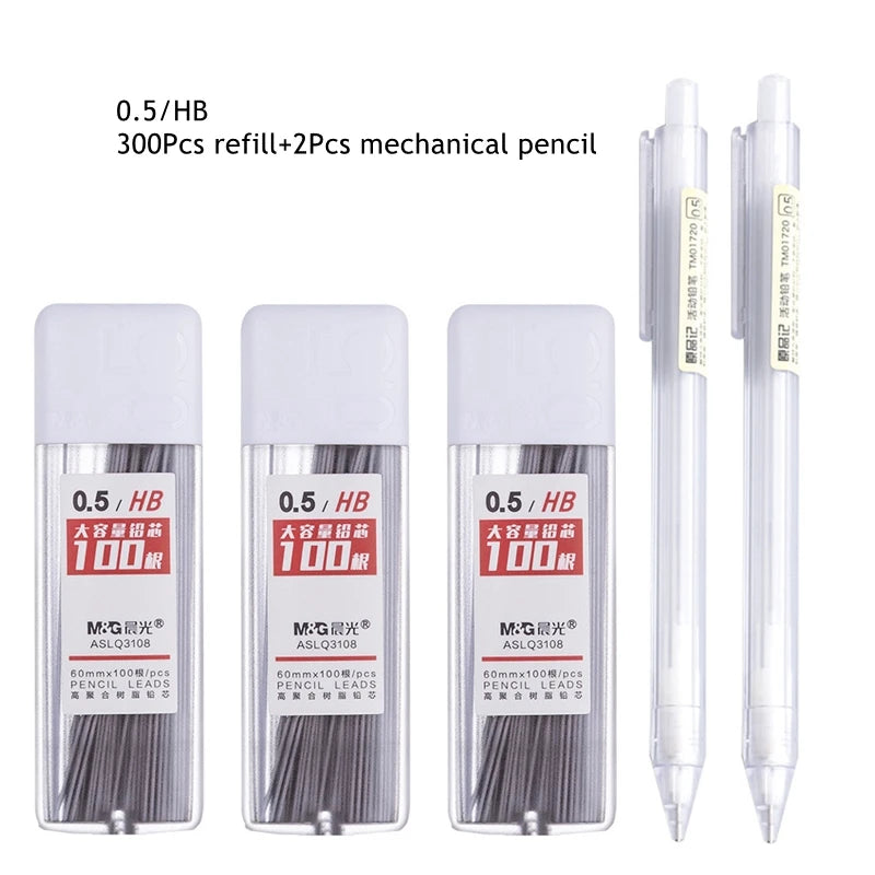 HB/2B Automatic Pencil Set 0.5/0.7mm Pair Mechanical Pencil Refill
