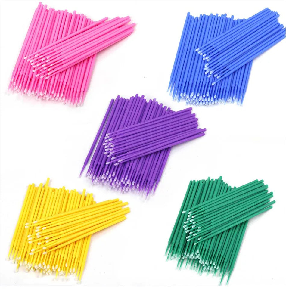 Disposable Eyelash Brushes Cotton Swab Individual Microbrush 