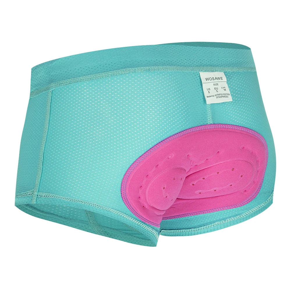 WOSAWE-pantalones cortos de ciclismo para mujer, ropa interior transpirable con