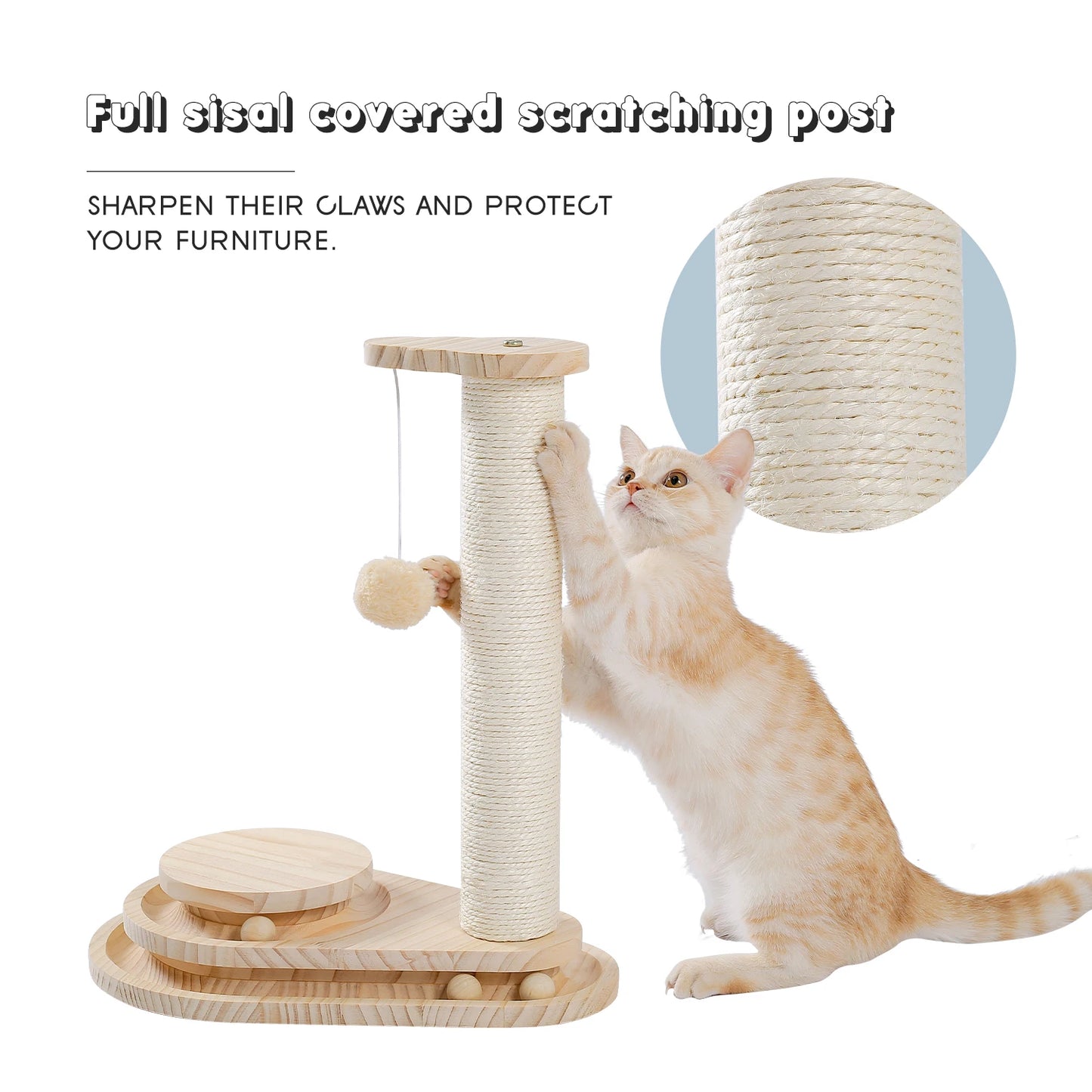 Deluxe Cat Tree Tower with Cabinet, Wooden Adjustable Height, Verti from Floor to Ceiling