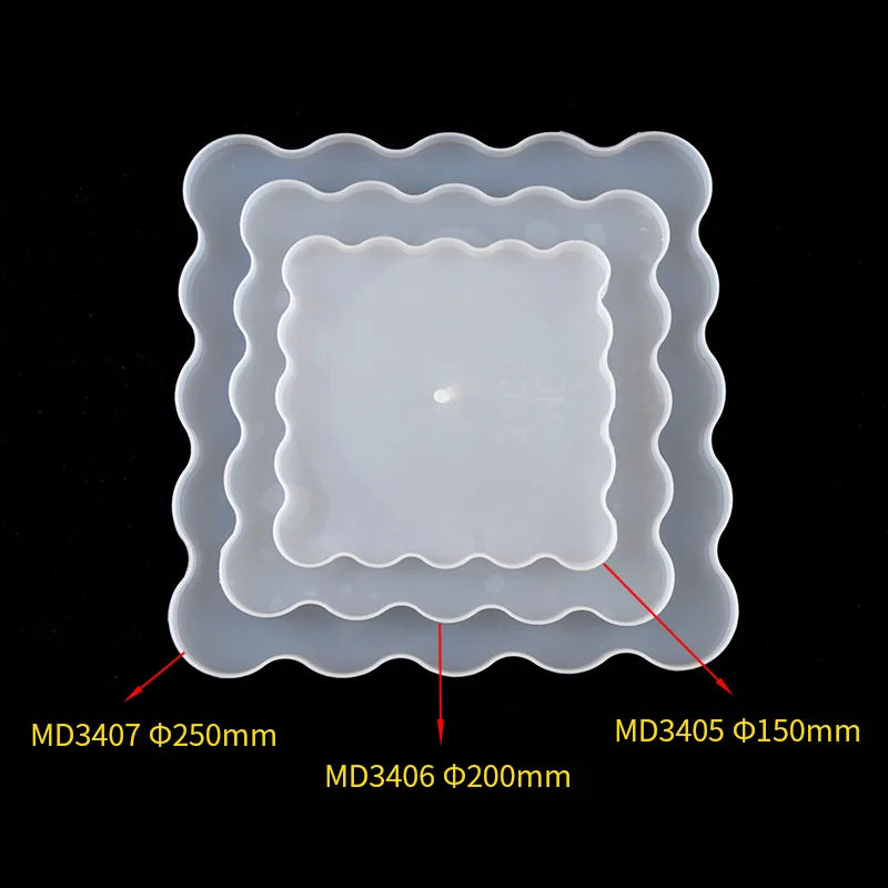 Molde de silicona de cristal DIY, plato de fruta de tres capas, disco de placa de té, moldes de resina epoxi, almohadilla de taza, molde para arte de resina, decoración del hogar