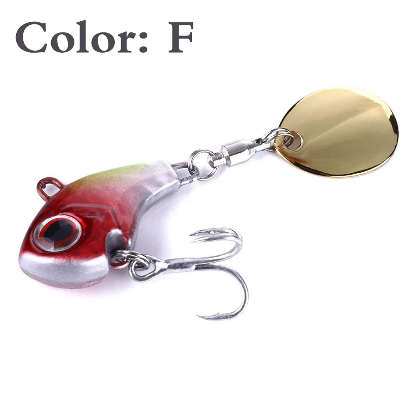 Metal Spinner Fishing Lures Pair Vibration Spinner Hooks Fishing Lures 