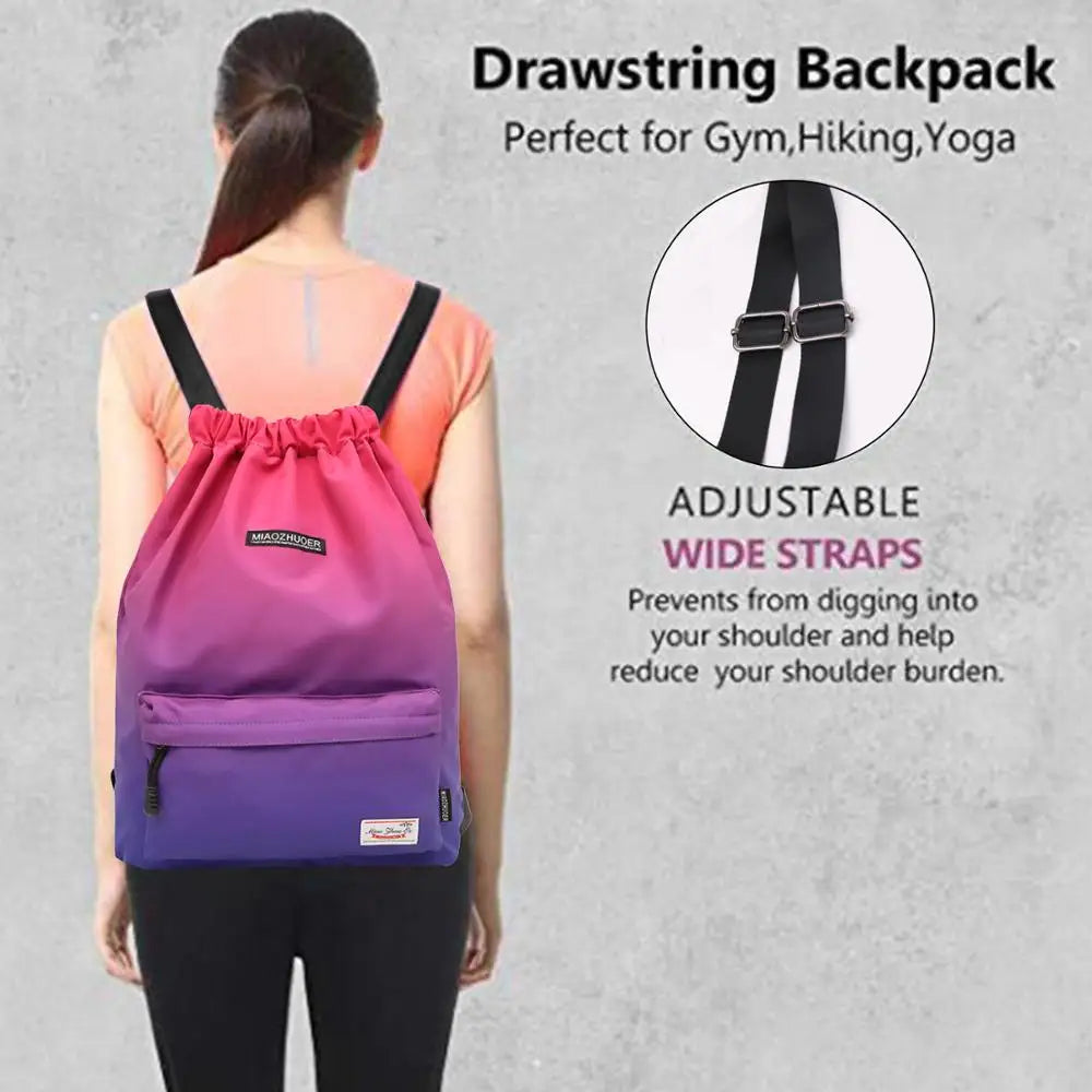 Mochila de deporte para gimnasio, bolsa deportiva impermeable con cordón perfecta para actividades en el exterior, accesorio ideal para entrenamiento, fitness y natación, para verano