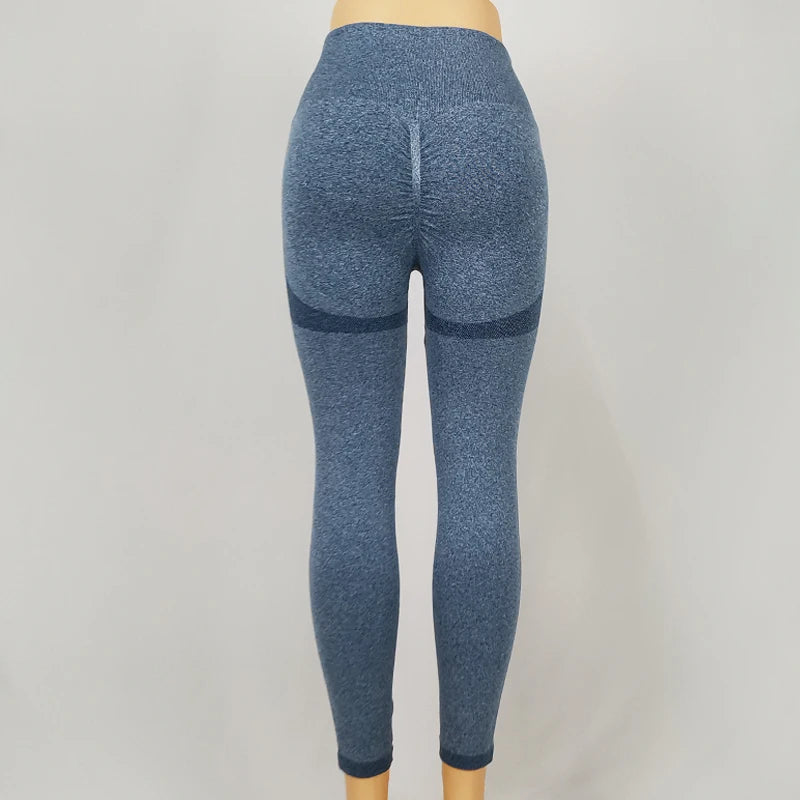 Mallas deportivas sin costuras para mujer, Leggings de cintura alta, elásticos,