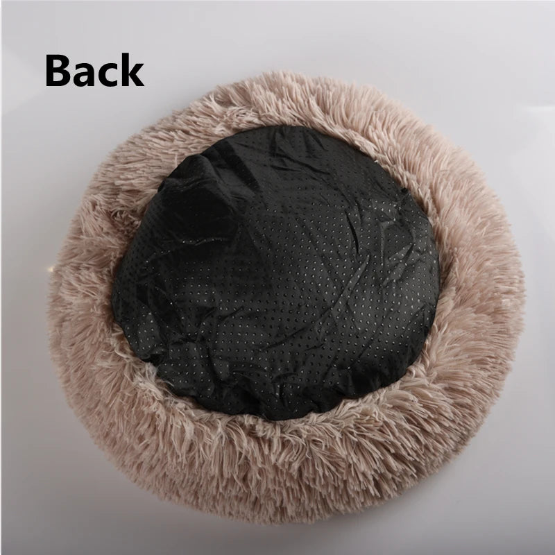 Super Soft Round Pet Bed Long Plush Dog House for Medium Dogs 