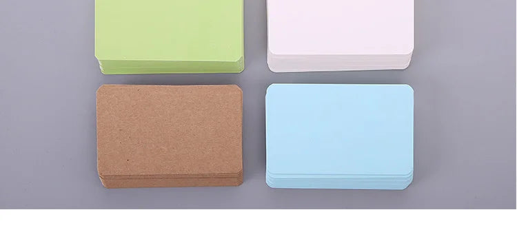 Caja de tarjetas de Papel Kraft de color blanco, tarjetas de visita, mensaje de