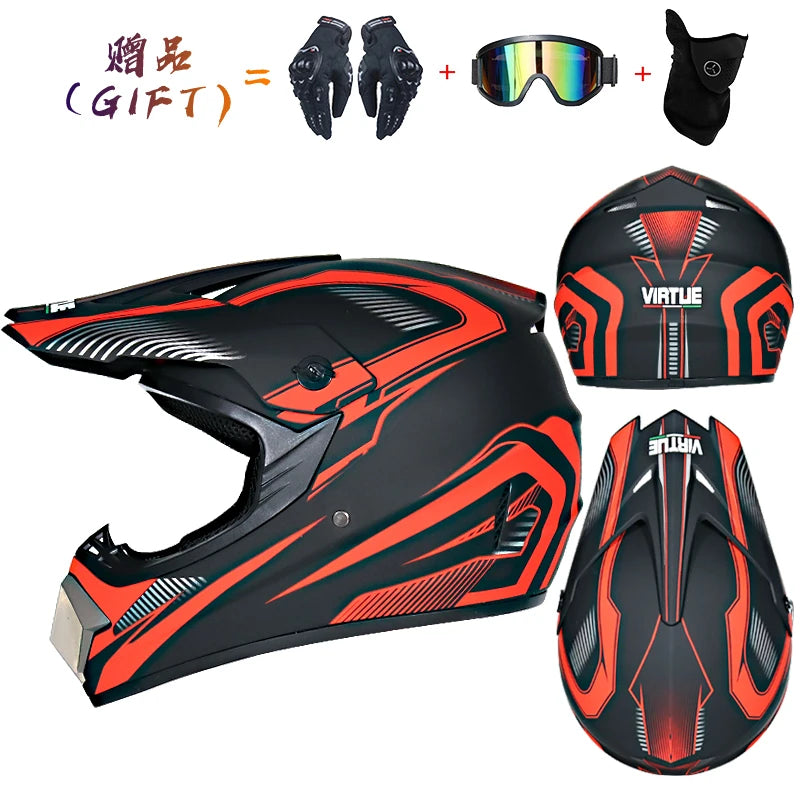 Envío de 3 piezas de regalo de casco de motocicleta casco todoterreno para niñ