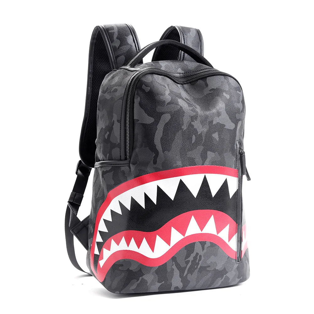 Mochila De Cuero PU para Hombre, bolso de hombro grande, Mochila de viaje de cam