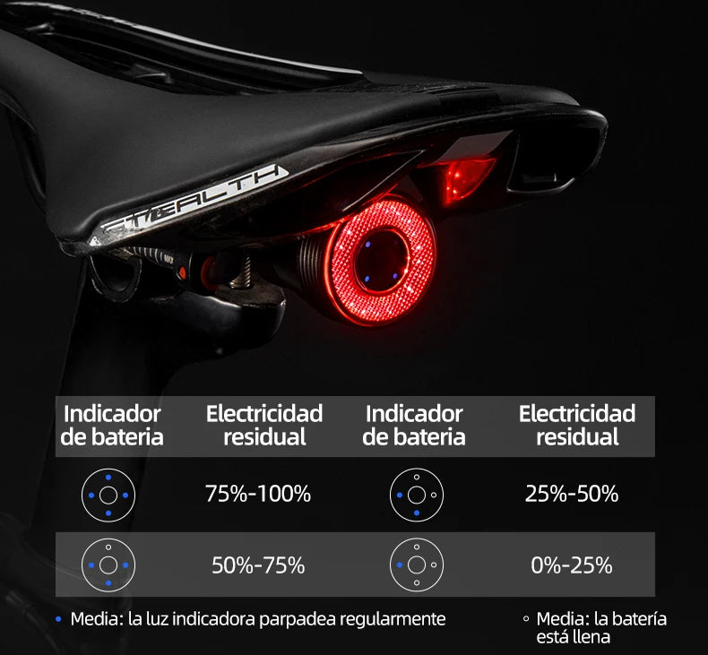 ROCKBROS bicicleta inteligente Auto freno detección luz IPx6 impermeable LED carga ciclismo luz trasera bicicleta luz trasera accesorios Q5