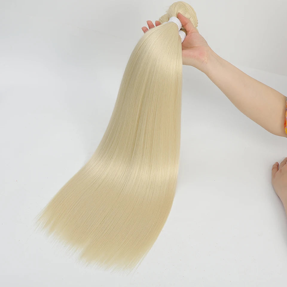 Natural Hair Salon Straight Bone Hair Extensions Fiber 