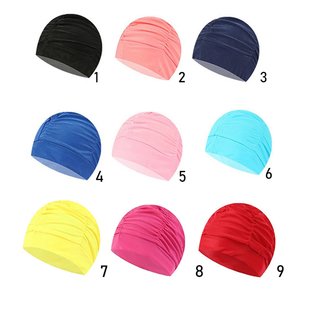 Men Women Nylon Turban Adult Diving Cap Swimming Caps 