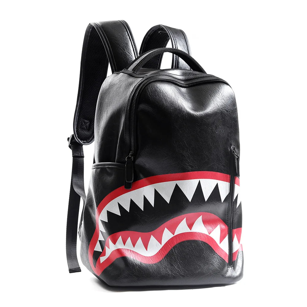 Mochila De Cuero PU para Hombre, bolso de hombro grande, Mochila de viaje de cam