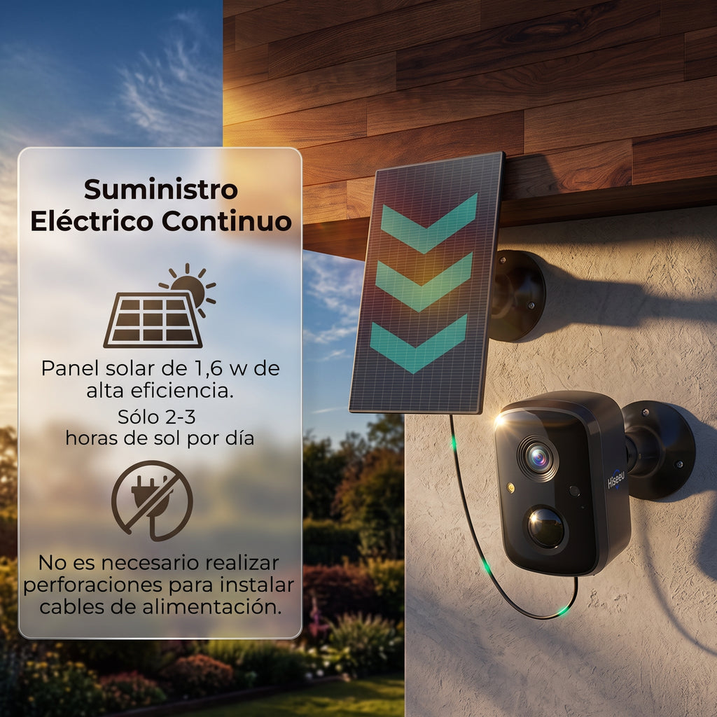 Kit de 2 Cámaras de Seguridad Solar WiFi 2.4G/5G 4MP para Exterior | Color Negro