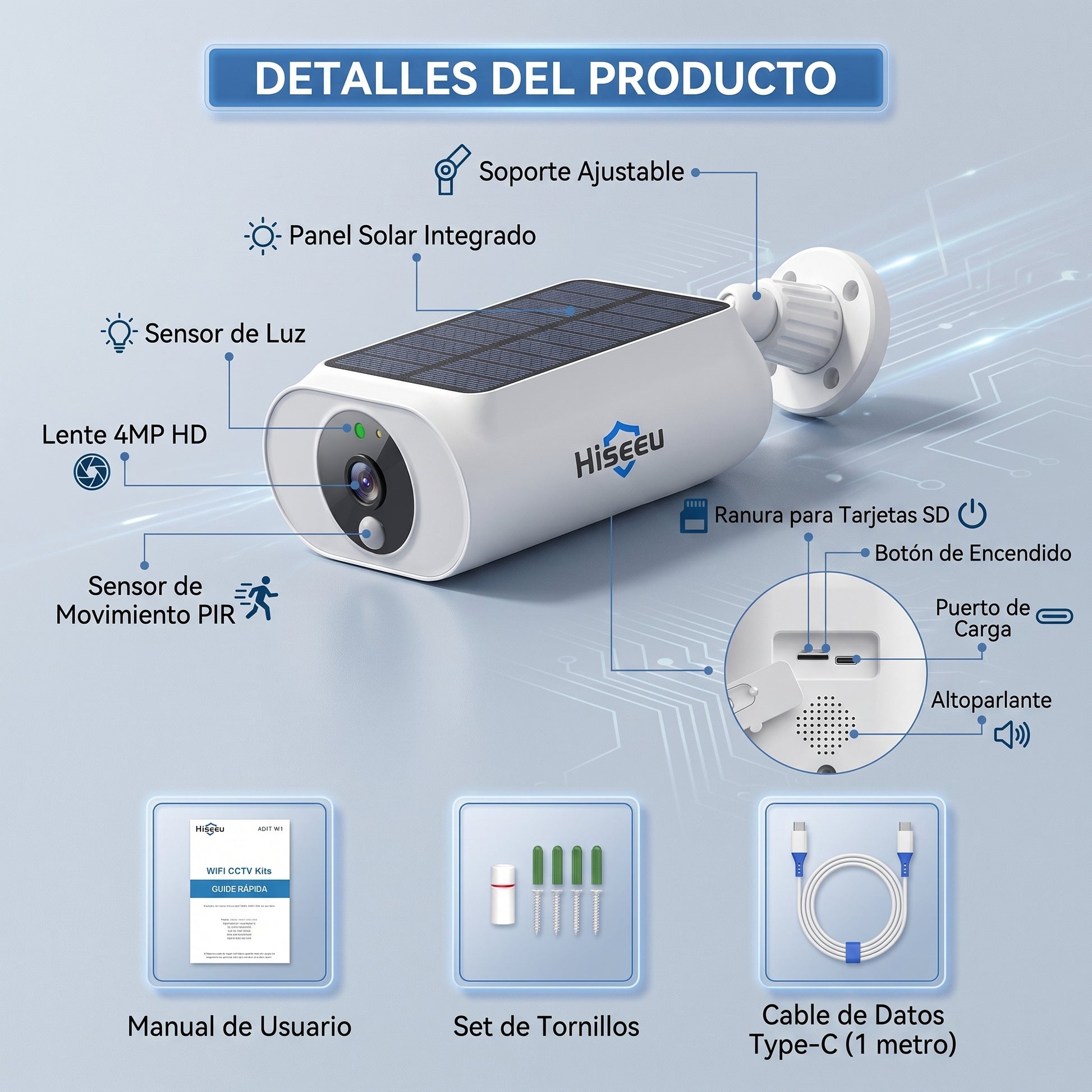 Kit de Cámaras de Vigilancia con Carga Solar